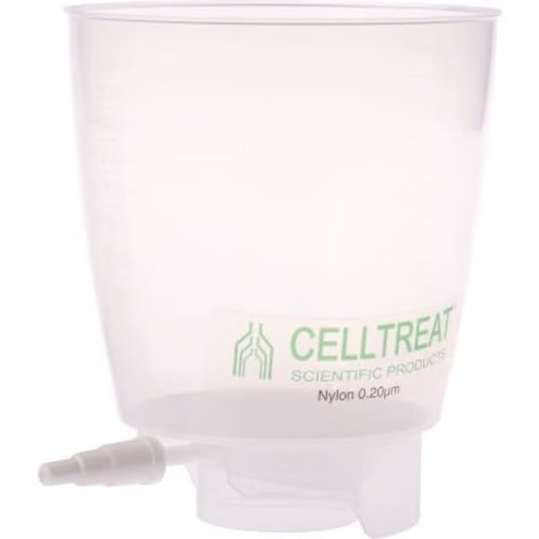 CELLTREAT 1000mL PP Bottle Top Filter, Nylon Filter, 0.20m, 90mm, Non-Sterile, 12/PK, Celltreat Scientific Products, Mfr#: 229738